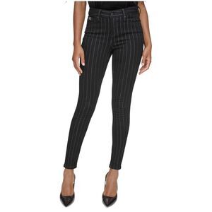 Karl Lagerfeld Womens Metallic Slim Fit Jeans, Black, NWT